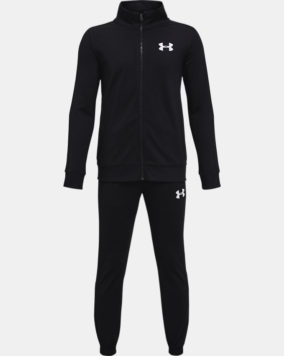 Boys' UA Knit Track Suit in Black image number 0